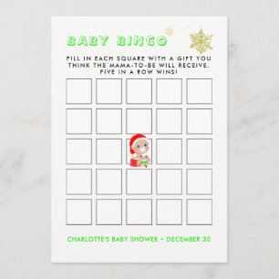 Invitación Juego de Bingo de Navidades Cuadros Santa Bebé Bab