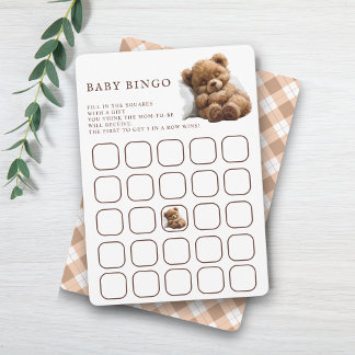 Invitación Juego de Bingo de Osito de Peluche Adorable