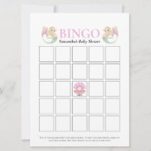 Juego de Bingo de Sirena de Baby Shower con Lunare