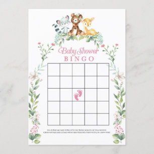 Invitación Juego de Bingo de Woodland Baby Shower