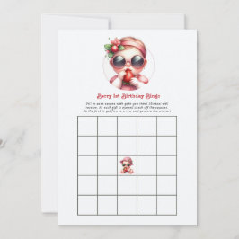 Invitación Juego de Bingo del 1er Cumpleaños de Berry