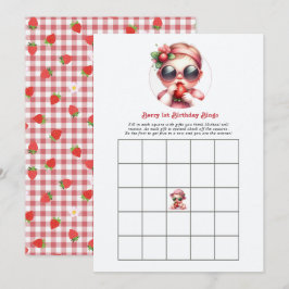 Invitación Juego de Bingo del 1er Cumpleaños de Berry