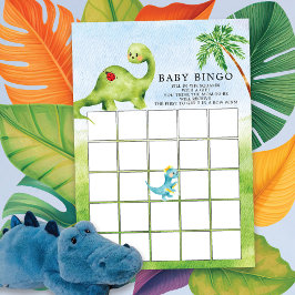 Invitación Juego de bingo Dino Delight Baby Shower