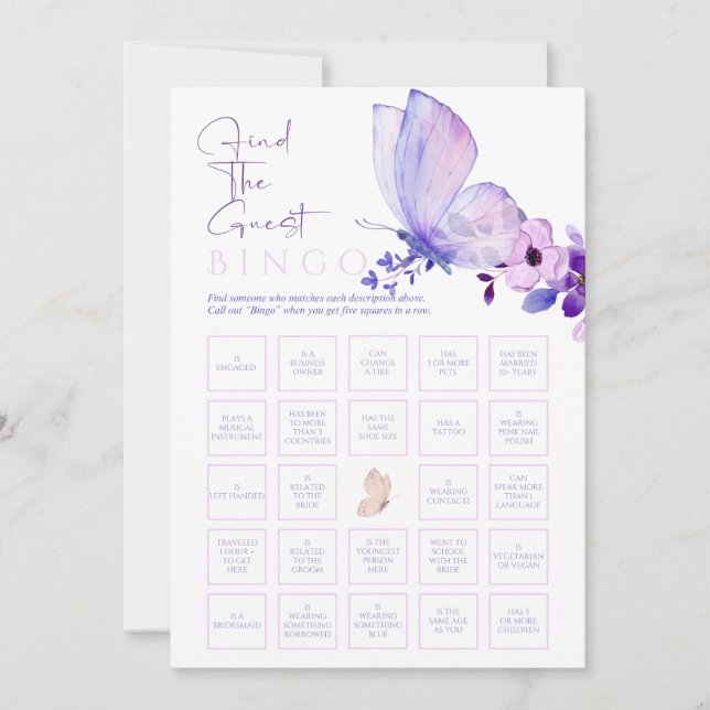 Invitación Juego de Bingo Floral Bridal Shower (Anverso)
