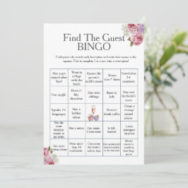 Invitación Juego de Bingo Floral Find para la fiesta de regal