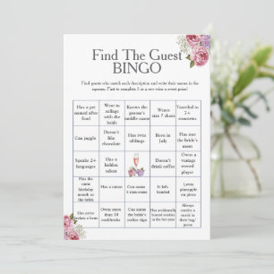Invitación Juego de Bingo Floral Find para la fiesta de regal