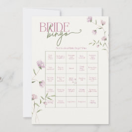 Invitación Juego de Bingo Floral Minimalista para Novia