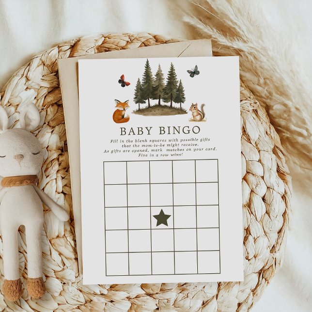 Invitación Juego de bingo para animales del bosque de Woodlan (Subido por el creador)