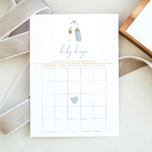 Invitación Juego de bingo para baby shower ANDI Blue Poppin' 