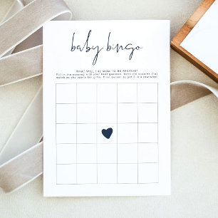 Invitación Juego de Bingo para Baby Shower CAITLIN Azul Marin