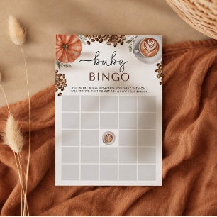 Invitación Juego de Bingo para Baby Shower con Café de Especi