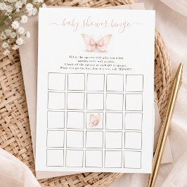 Invitación Juego de Bingo para Baby Shower con Lazo de Maripo