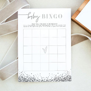 Invitación Juego de Bingo para Baby Shower con Lentejuelas Pl