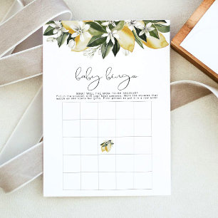 Invitación Juego de Bingo para Baby Shower DAHLIA Limón Fruta