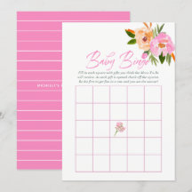 Juego de bingo para baby shower de flores silvestr