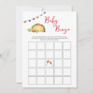 Invitación Juego de Bingo para Baby Shower de Taco