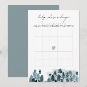 Invitación Juego de Bingo para Baby Shower EGRET Rustic Winte