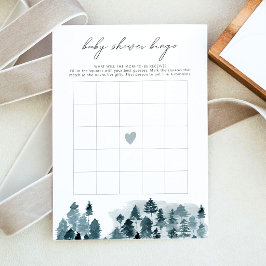 Invitación Juego de Bingo para Baby Shower EGRET Rustic Winte