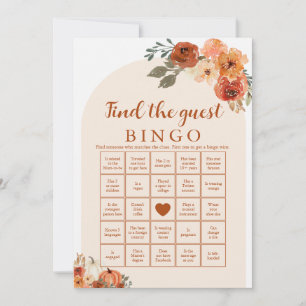 Invitación Juego de Bingo para Baby Shower Otoño Encuentra al