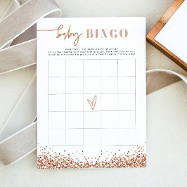 Invitación Juego de Bingo para Baby Shower REGINA Rose Gold S
