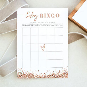 Invitación Juego de Bingo para Baby Shower REGINA Rose Gold S