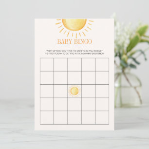 Invitación Juego de Bingo para Baby Shower Soleado