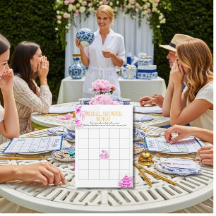 Invitación Juego de Bingo para Despedida de Soltera Chinoiser