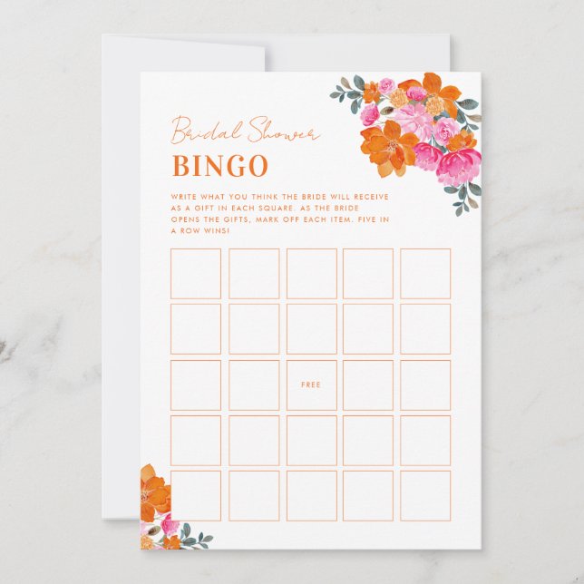 Invitación Juego de Bingo para Despedida de Soltera con Flore (Anverso)