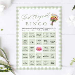 Invitación Juego de Bingo para encontrar al invitado en la fi