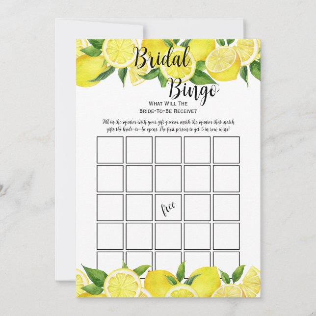 Invitación Juego de Bingo para Fiesta de Despedida de Soltera (Anverso)