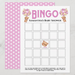 Invitación Juego de bingo rosa burbujeante para baby shower d