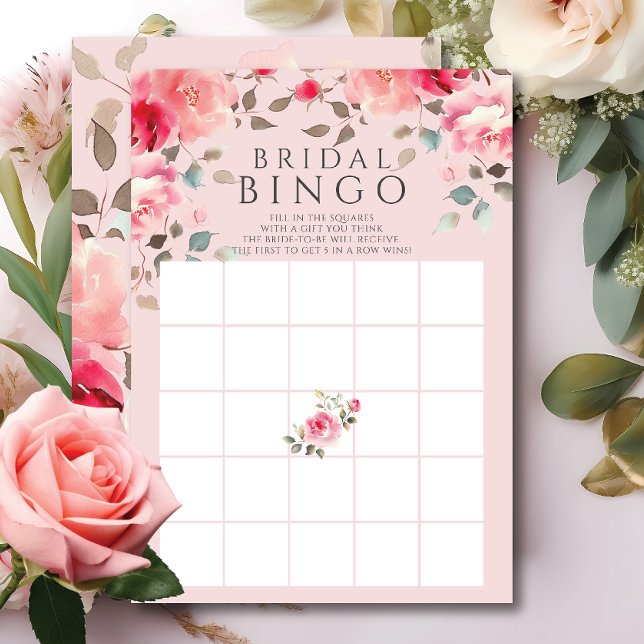 Invitación Juego de Bingo Rubor Blossoms Bridal Shower (Subido por el creador)