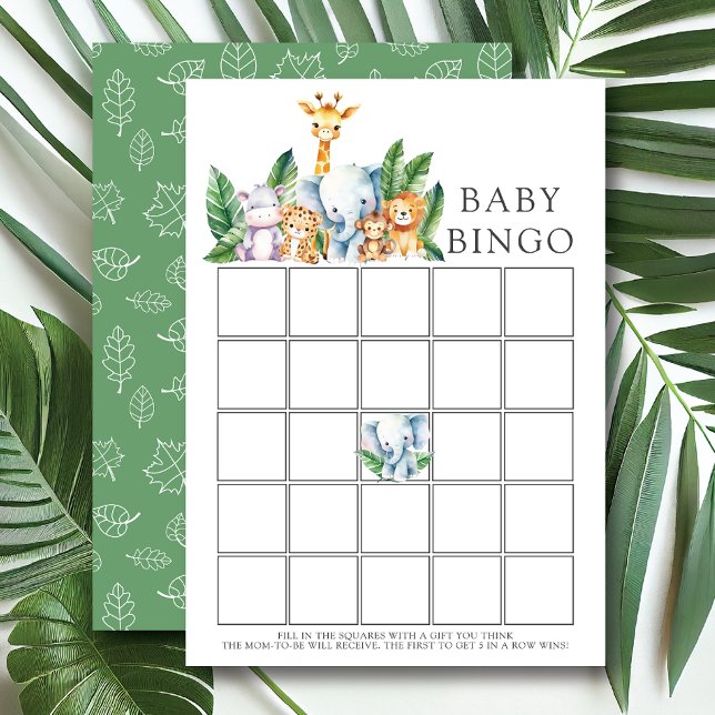 Invitación Juego de bingo Safari Adventure Baby Shower (Subido por el creador)
