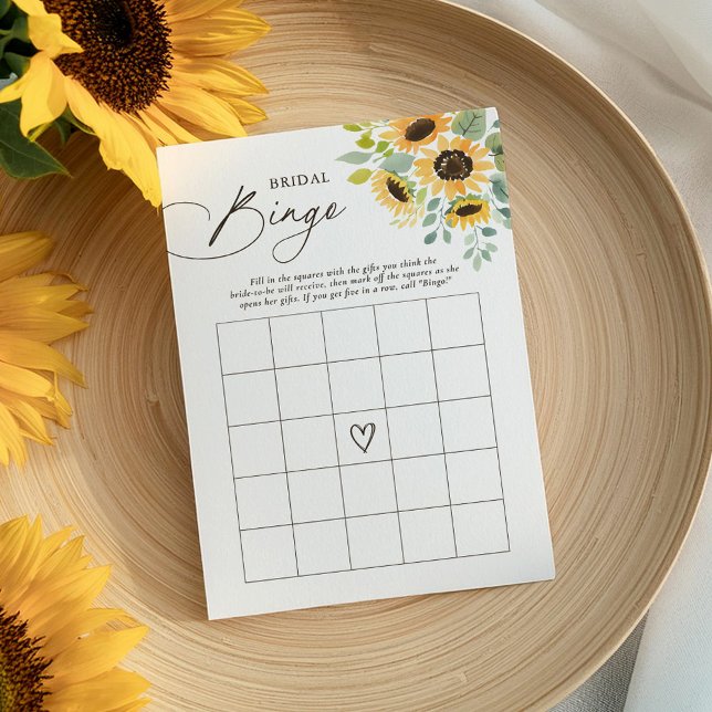 Invitación Juego de Bingo Sunflower Bridal Shower (Subido por el creador)