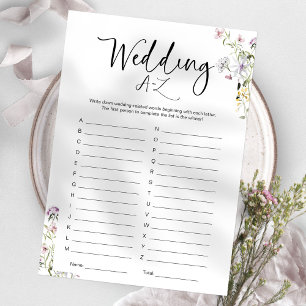 Invitación Juego de boda de lluvia de ideas nupciales de la A