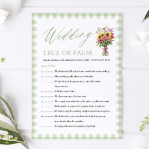 Invitación Juego de boda de salvia verdadero o falso para la 
