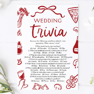 Invitación Juego de Bodas Trivia de Shower Nupcial de Pizza D