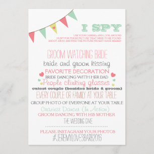 Invitación Juego de bodas 'Yo espío'