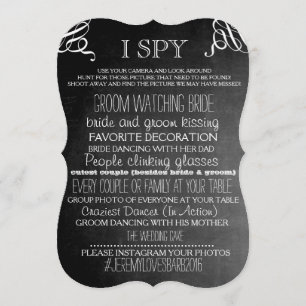 Invitación Juego de bodas 'Yo espío' edición pizarra Soportes