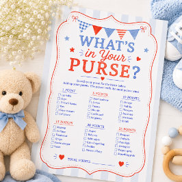 Invitación Juego de bolso para baby shower 'Rojo Blanco y Deb