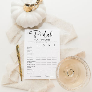 Invitación Juego de Bridal Shower Bridal Scattergories