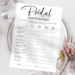 Invitación Juego de Bridal Shower Bridal Scattergories