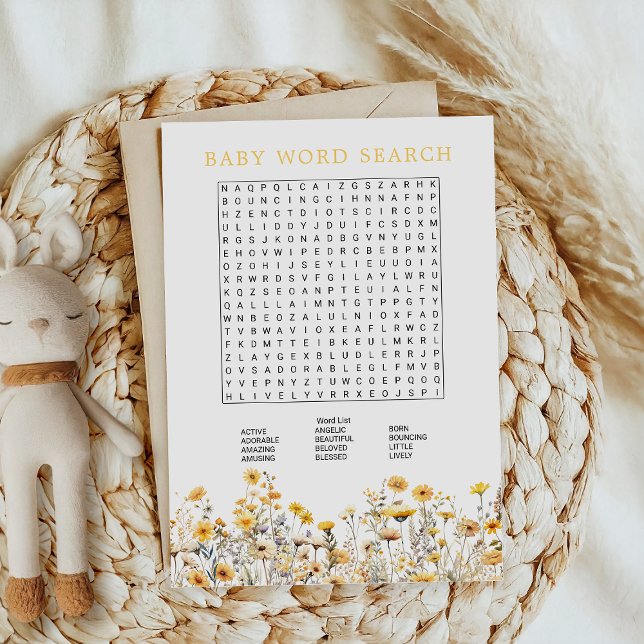 Invitación Juego de búsqueda de palabras de Baby Shower con f (Subido por el creador)