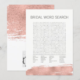 Invitación Juego de búsqueda de palabras de novia de pincel d