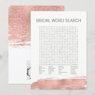 Invitación Juego de búsqueda de palabras de novia de pincel d