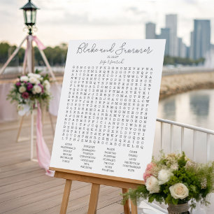 Invitación Juego de búsqueda de palabras de recepción de boda