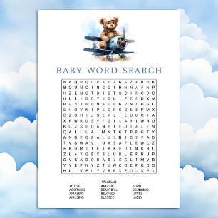 Invitación Juego de búsqueda de palabras para baby shower de 