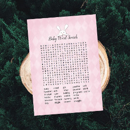 Invitación Juego de búsqueda de palabras para bebé de argyle 