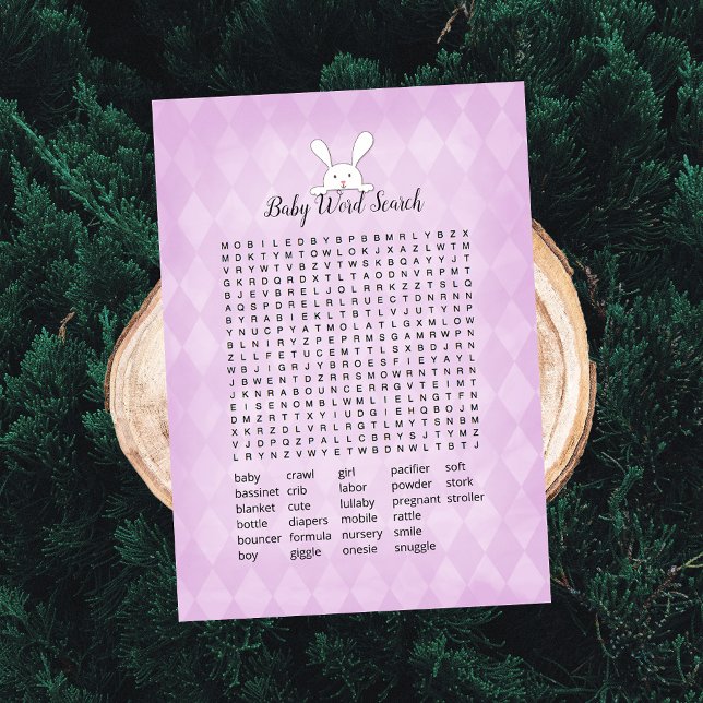 Invitación Juego de búsqueda de palabras para bebes en blanco (Subido por el creador)