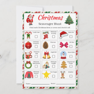 Invitación Juego de búsqueda del tesoro de Navidad | Tesoro d